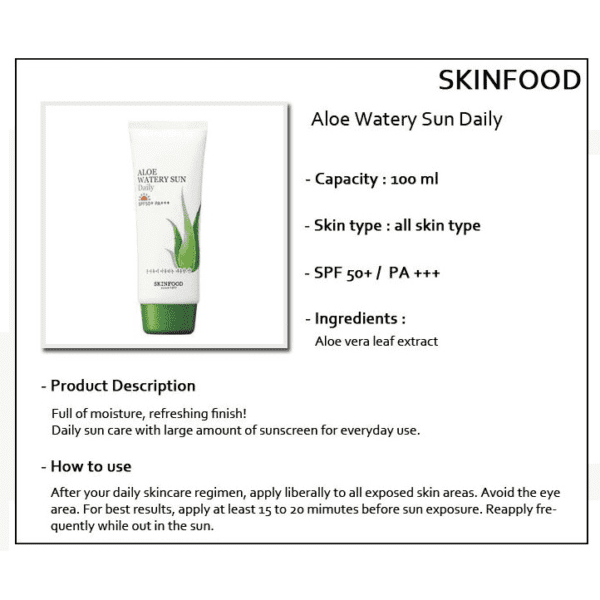 Aloe Watery Sun Daily Spf5+Pa+++